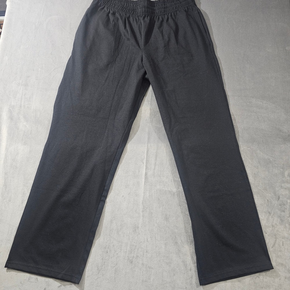 Mens Black Elastic Waist Jersey Knit Lounge Pajama Pants Straight Leg Sku 167